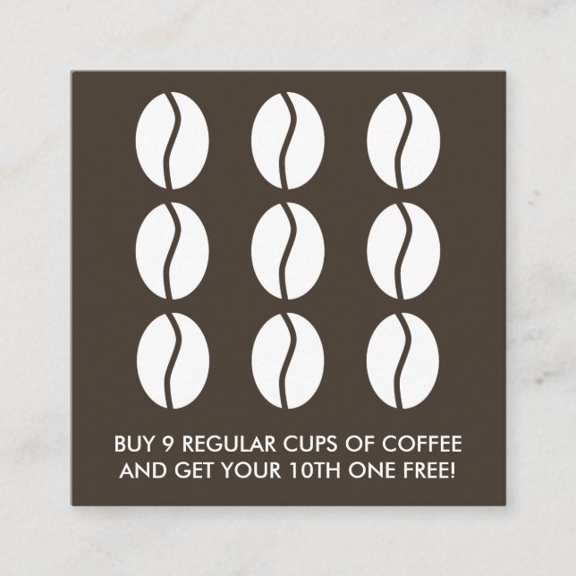Carte De Fidélité loyauté aux grains de café (Devant)