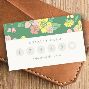 Carte De Fidélité Loyauté fleurie Boho moderne