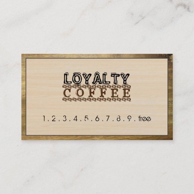 Carte De Fidélité Loyauté Punch café bois moderne #4 (Devant)