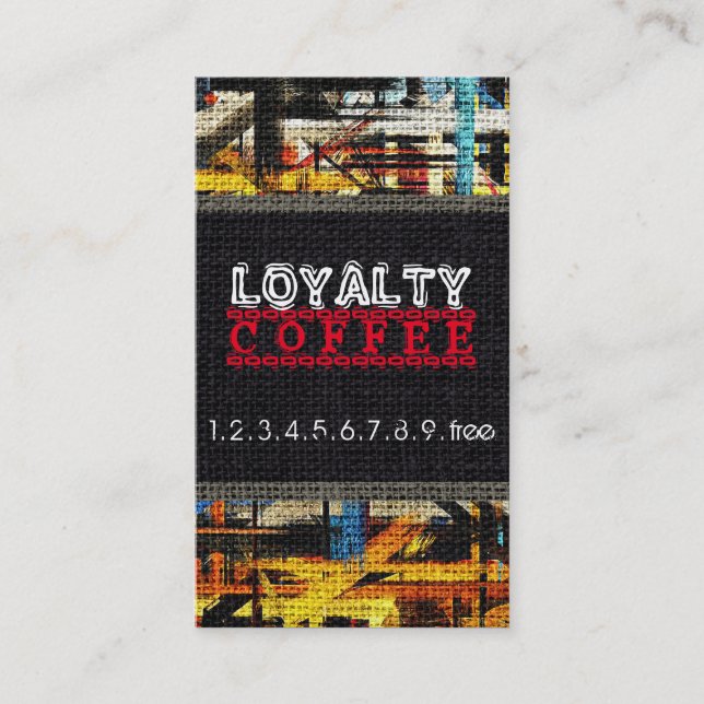 Carte De Fidélité Loyauté Punch café Burlap Look #20 (Devant)