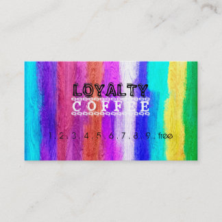 Carte De Fidélité Loyauté Punch café coloré bois moderne #17