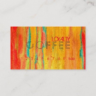 Carte De Fidélité Loyauté Punch café coloré bois moderne #32