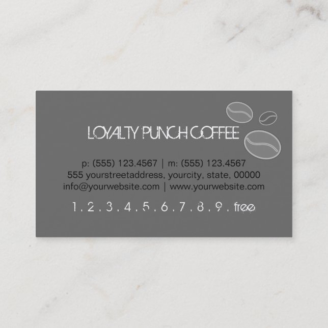 Carte De Fidélité Loyauté Punch café moderne Dim Grey Arrière - plan (Dos)