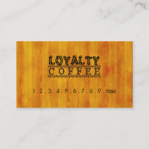 Carte De Fidélité Loyauté Punch café moderne grain de bois
