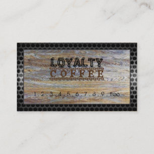 Carte De Fidélité Loyauté Punch café moderne grain de bois #10