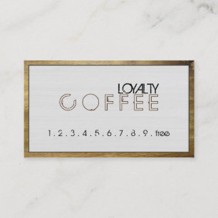 Carte De Fidélité Loyauté Punch café moderne Gris de bois blanc mode