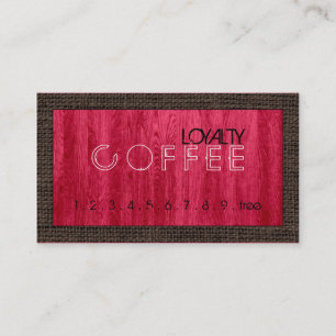 Carte De Fidélité Loyauté Punch café moderne Red Wood Grain #2