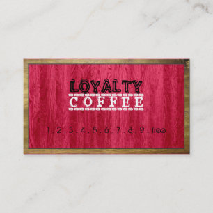 Carte De Fidélité Loyauté Punch café moderne Red Wood Grain #6