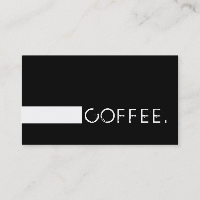 Carte De Fidélité Loyauté Punch café Plain Noir moderne Blanc (Devant)
