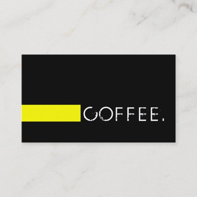 Carte De Fidélité Loyauté Punch café Plain Noir moderne Jaune (Devant)