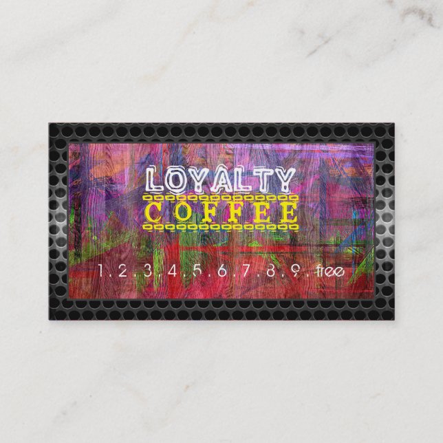 Carte De Fidélité Loyauté Punch café Retro couleur bois #14 (Devant)