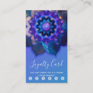 Carte De Fidélité Mandala Lotus Bleu