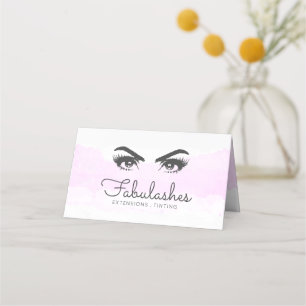 Carte De Fidélité Maquillage Artiste Rose Blush Brosses Lashes Aquar