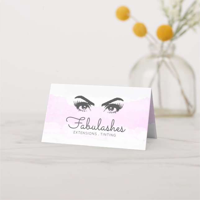 Carte De Fidélité Maquillage Artiste Rose Blush Brosses Lashes Aquar (Devant)