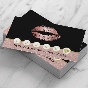 Carte De Fidélité Maquillage Artiste Rose Gold Parties scintillant L