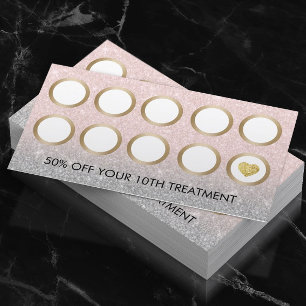 Carte De Fidélité Maquillage Artiste Salon des cheveux Blush Pink Lo