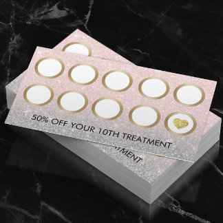 Carte De Fidélité Maquillage Artiste Salon des cheveux Blush Pink Lo