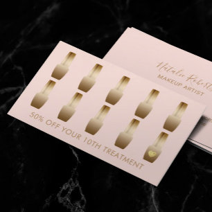 Carte De Fidélité Maquillage de salons à ongles Artiste manicuriste