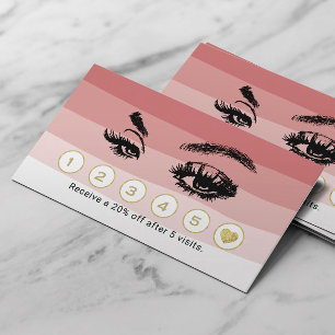 Carte De Fidélité Maquillage Eyelash Artiste Coral Shades Loyauté