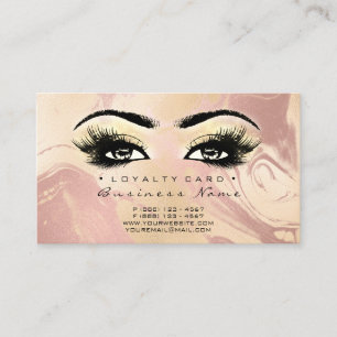 Carte De Fidélité Marbre de maquillage de mèches de salon de beaut