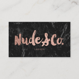 Carte De Fidélité Marbre rose de noir de typographie d'or de