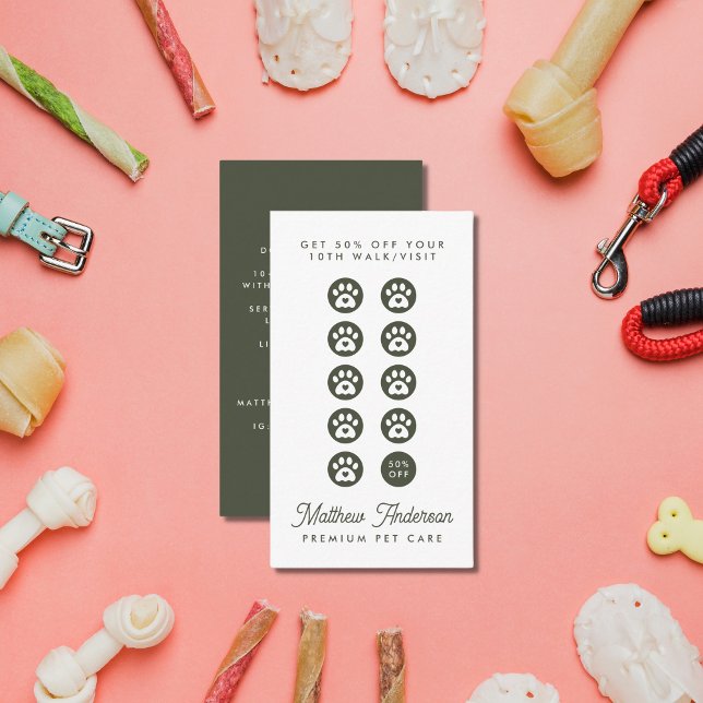 Carte De Fidélité Marcheur de chien pour animal de compagnie poivré  (Créateur téléchargé)