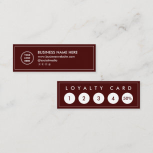 Carte De Fidélité Maroon Rouge Mini Chic Moderne Minimaliste Voiture