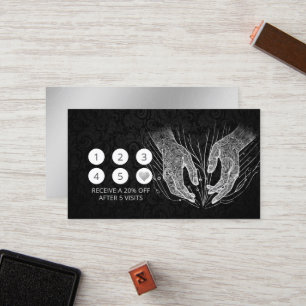 Carte De Fidélité Massage Thérapie Guérison Mains Énergie Spa Bien-ê