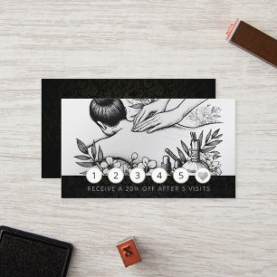 Carte De Fidélité Massage Thérapie Guérison Mains Énergie Spa Bien-ê