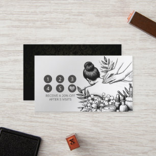 Carte De Fidélité Massage Thérapie Guérison Mains Énergie Spa Bien-ê