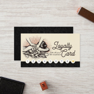 Carte De Fidélité Massage Thérapie Guérison Mains Énergie Spa Bien-ê