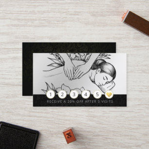Carte De Fidélité Massage Thérapie Guérison Mains Énergie Spa Bien-ê