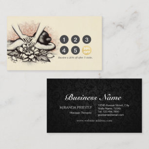 Carte De Fidélité Massage Thérapie Guérison Mains Énergie Spa Bien-ê