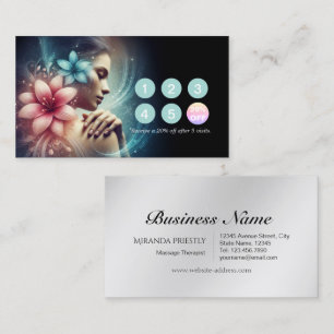 Carte De Fidélité Massage Thérapie Guérison Mains Énergie Spa Bien-ê