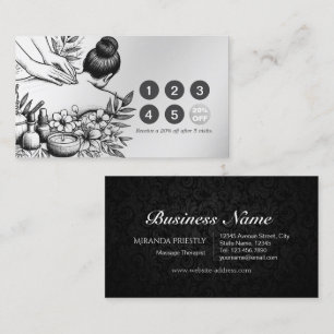Carte De Fidélité Massage Thérapie Guérison Mains Énergie Spa Bien-ê