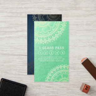 Carte De Fidélité Méditation Yoga Instructeur Gold Mandala Classe Pa