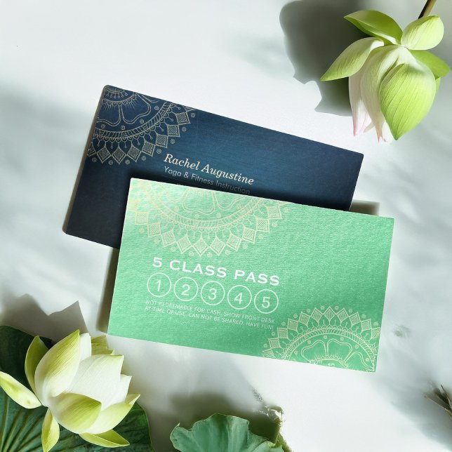 Carte De Fidélité Méditation Yoga Instructeur Gold Mandala Classe Pa (Créateur téléchargé)