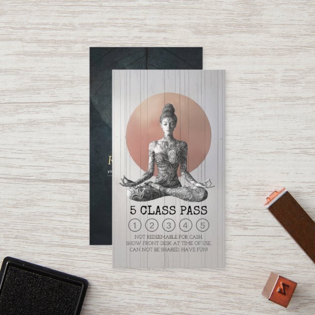 Carte De Fidélité Méditation Yoga Instructeur Reiki Master Class Pas (Devant/Arrière en situation)