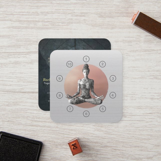 Carte De Fidélité Méditation Yoga Instructeur Reiki Master Class Pas (Devant/Arrière en situation)
