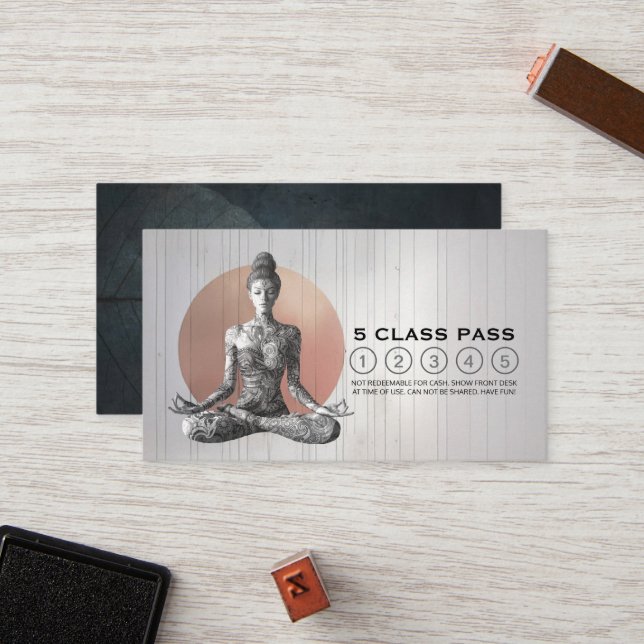 Carte De Fidélité Méditation Yoga Instructeur Reiki Master Class Pas (Devant/Arrière en situation)