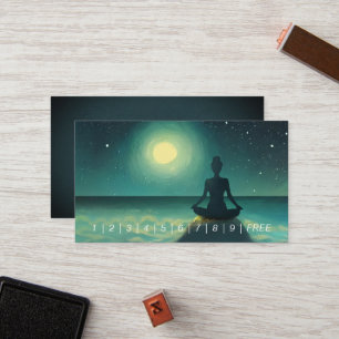 Carte De Fidélité Méditation Yoga Poche sur Pleine lune Rock Stars N
