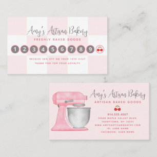 Carte De Fidélité Mélangeur de cuisine rose blush blanc damier Boula