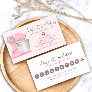 Carte De Fidélité Mélangeur de pâtisserie rose pastel Pâtissier Simp