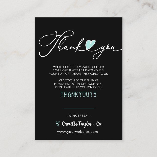 Carte De Fidélité Merci d'entreprise et code remise | Loyal moderne (Devant)