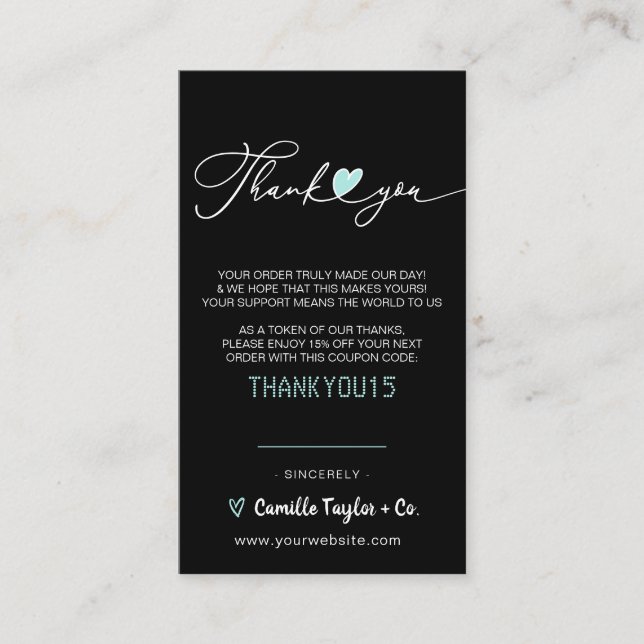 Carte De Fidélité Merci d'entreprise et code remise | Loyal moderne (Devant)