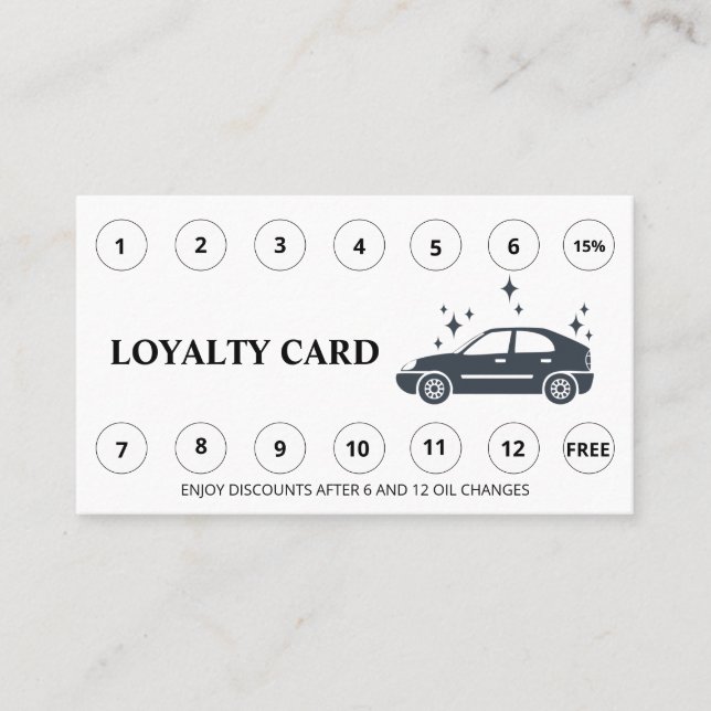 Carte De Fidélité *~* Merci Lave-auto Simple QR Rewards LOGO (Devant)