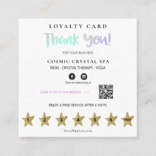 Carte De Fidélité *~* Merci QR Reward Pastel Flat Loyalty Card