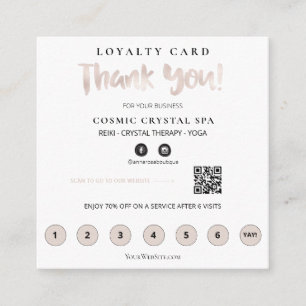 Carte De Fidélité *~* Merci QR Rewards Rose Gold Heart