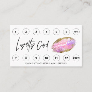 Carte De Fidélité *~* Merci récompenses QR LOGO lèvres beauté Loyaut