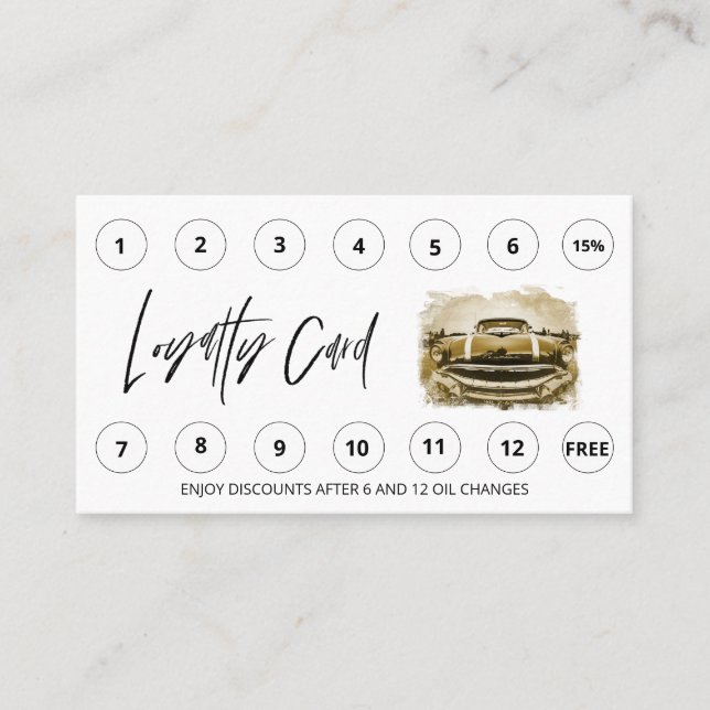 Carte De Fidélité *~* Merci récompenses QR Lube Wash LOGO Auto (Devant)